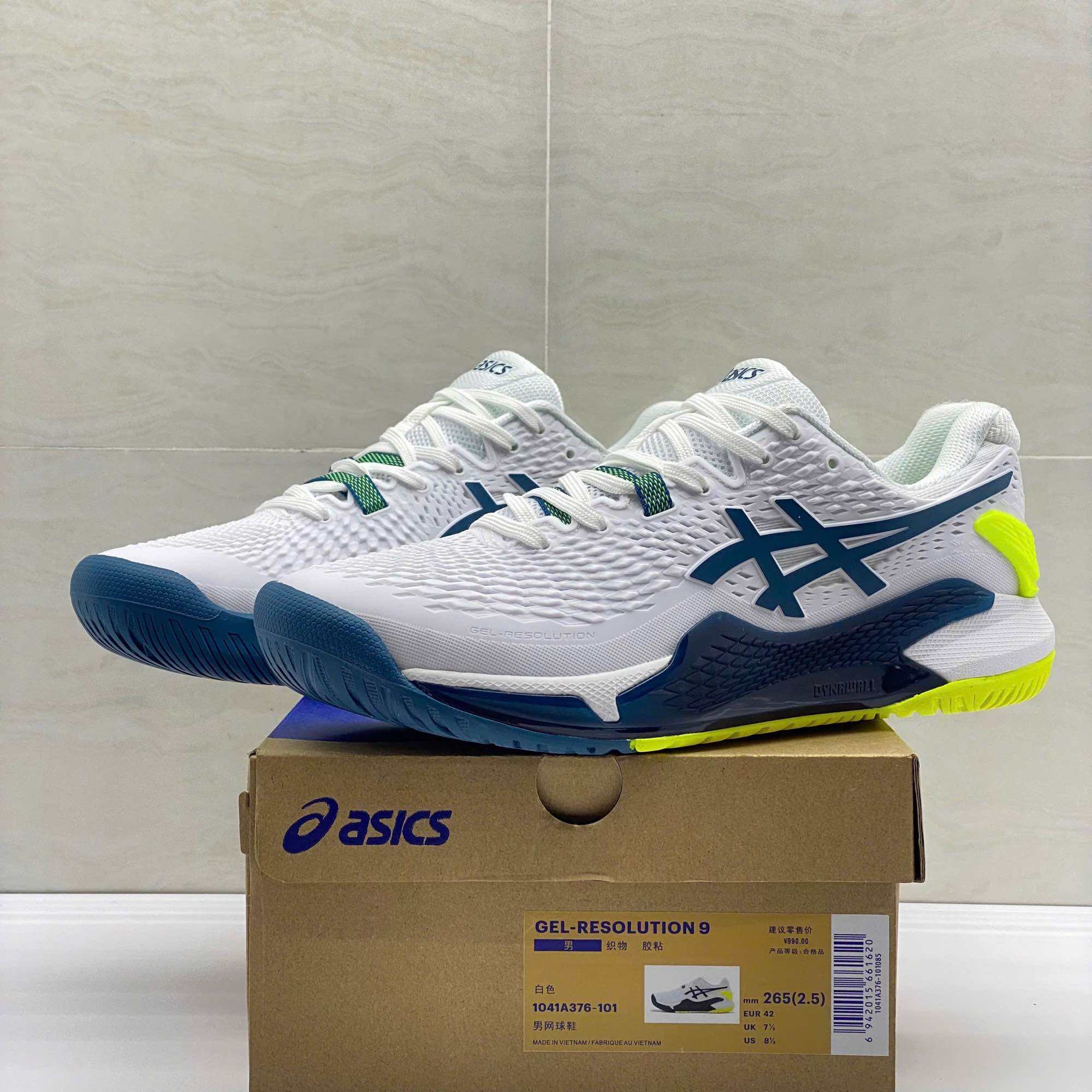 Giày thể thao tennis nam - Asics gel resolution 9 - Tặng kèm tất Nike