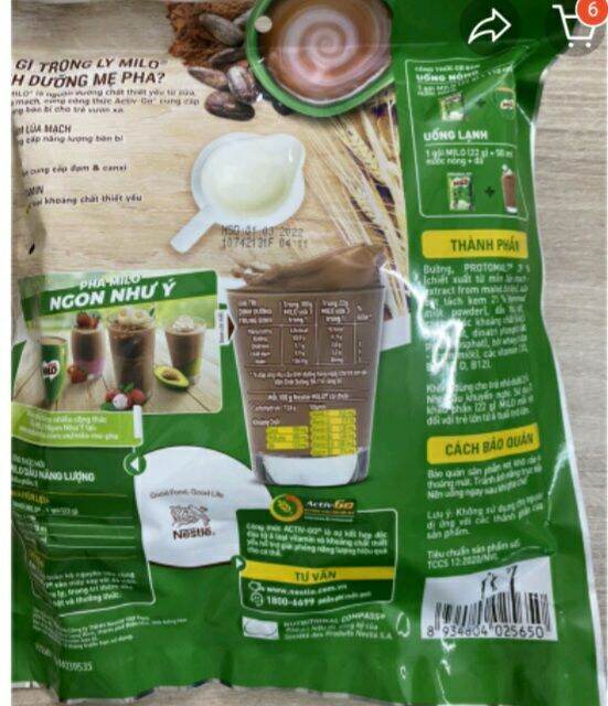 Milo túi 3in1 thức uống lúa mạch dạng bột pha sẵn (3*5*22g)