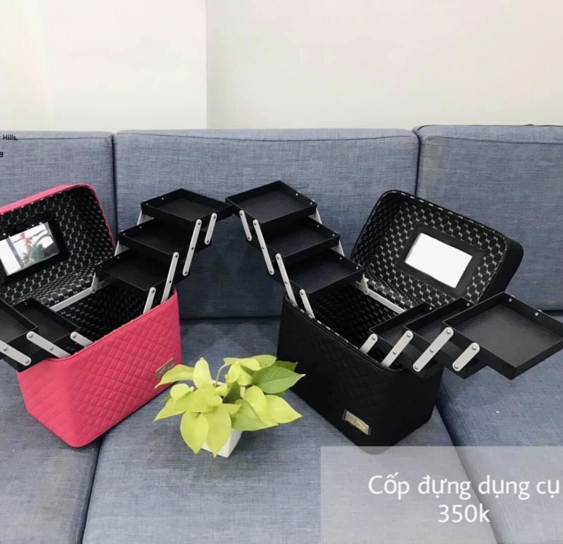 Cốp da đựng dụng cụ phun xăm, trang điểm