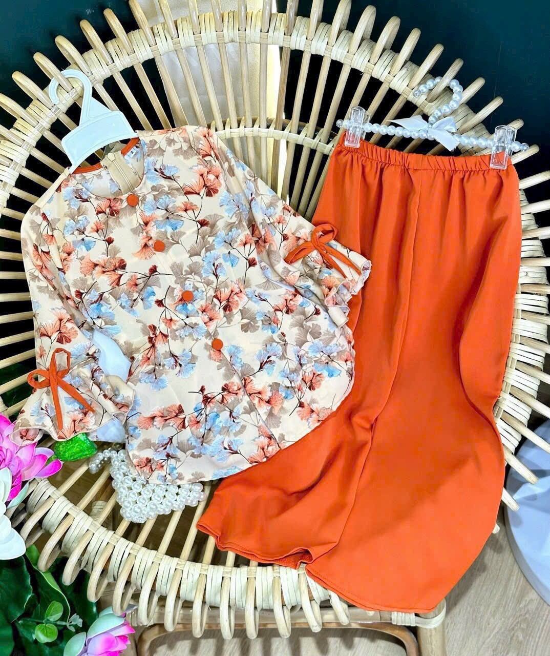 Bộ bà ba cho bé gái Chất lụa mango loại 1