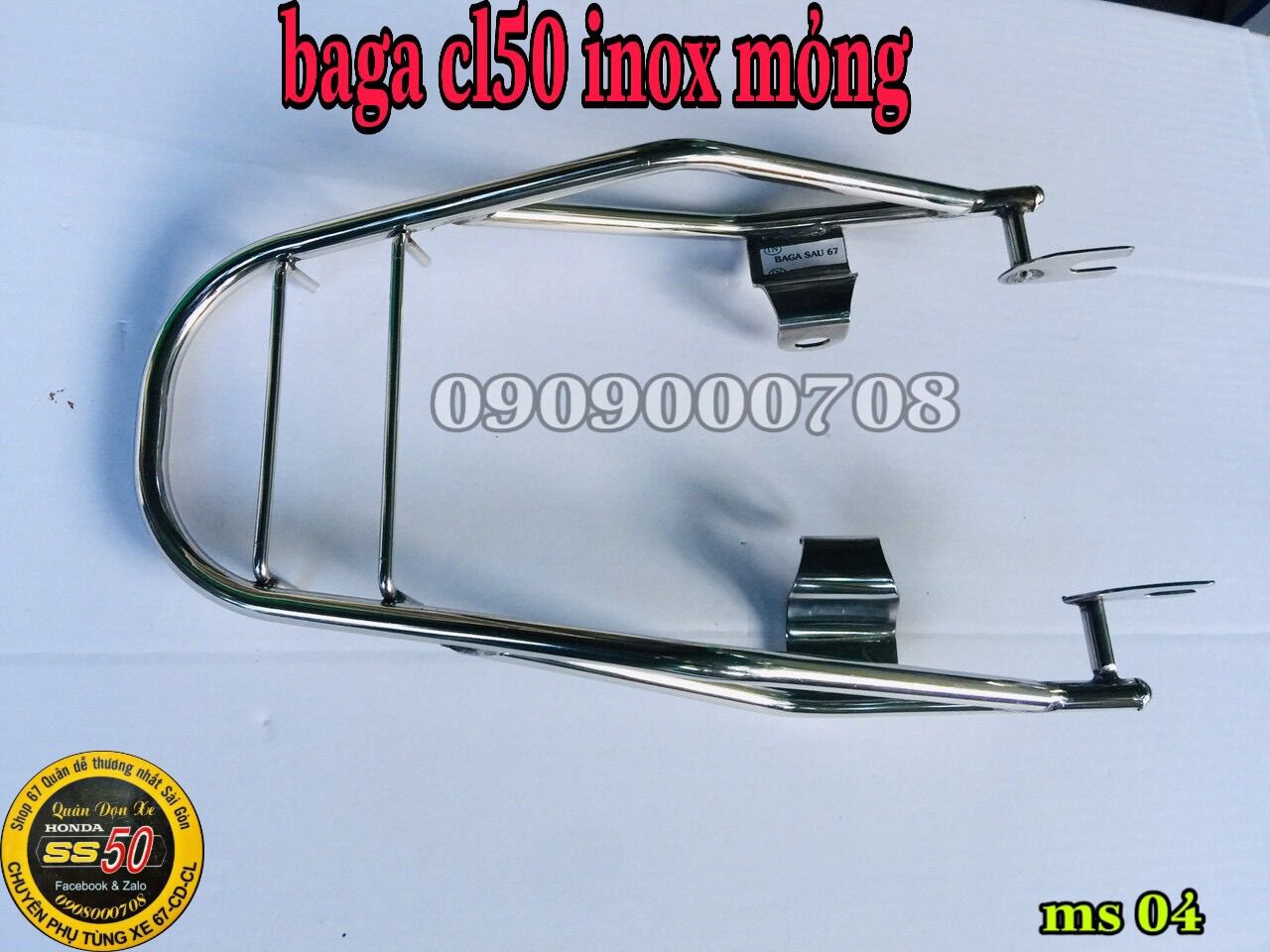 Baga cl50 inox, hàng gia công. dành cho mọi dòng xe 67 - 68 - cd - cl