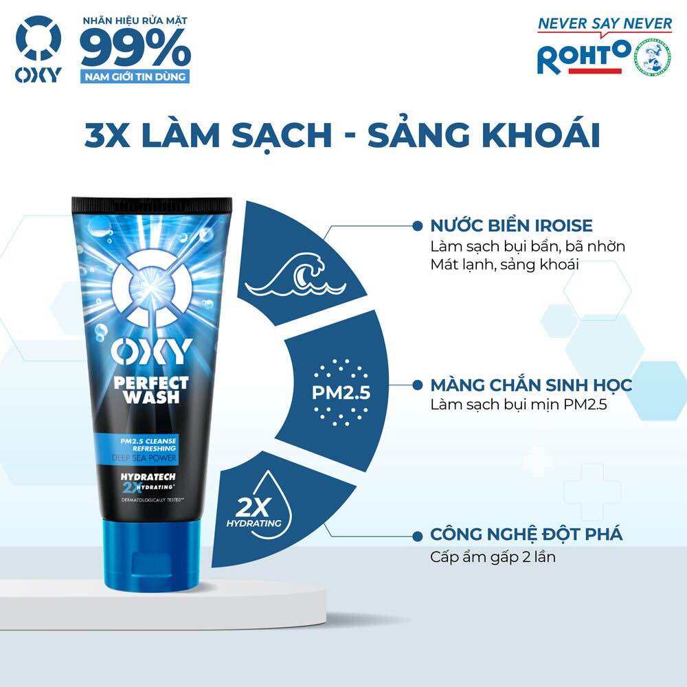 Kem rửa mặt sạch sâu bụi mịn PM2.5mát lạnh OXY Perfect Wash 100g