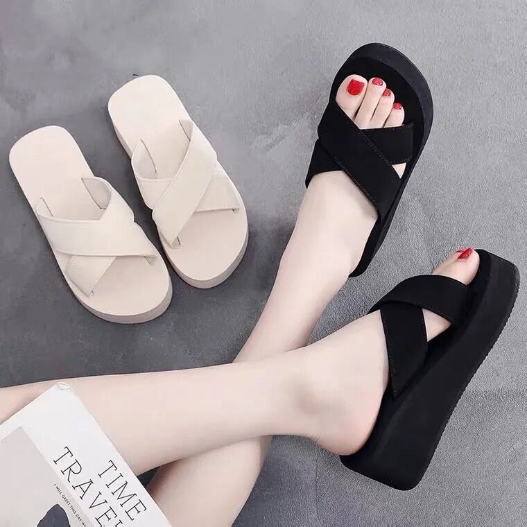Dép Lê Quai Chéo Dép Quai Chéo Đi Ra Ngoài Mùa Hè Phong Cách Hàn Quốc Thời