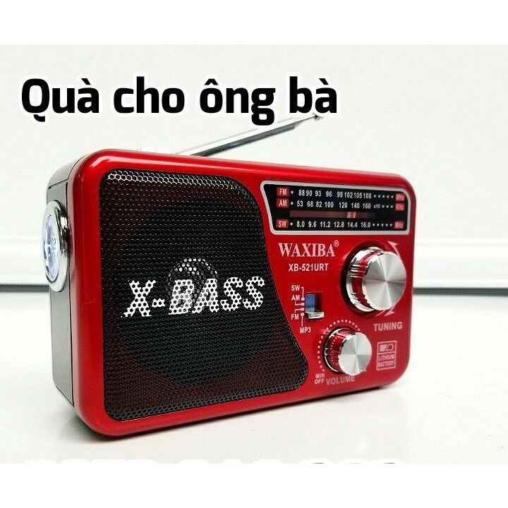 đài Radio FM XB-521URT- có hỗ trợ thẻ nhớ TF và USB có đèn pin siêu sáng-Hàng Chính Hãng