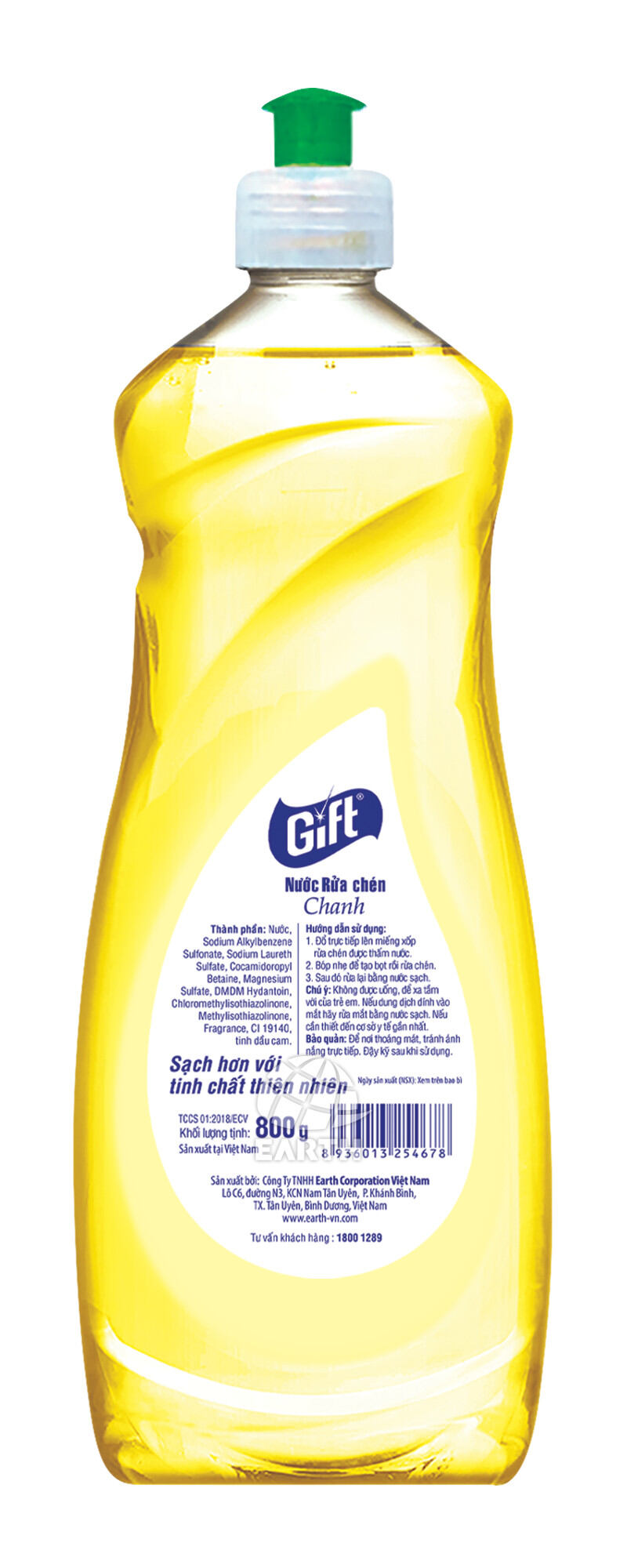 nước rửa chén GIFT can 3kg8 và chai 800g