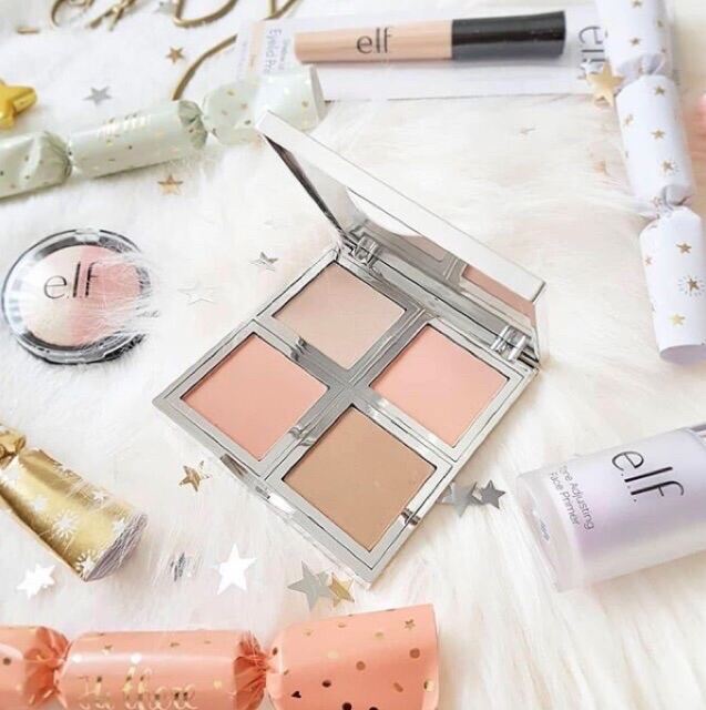 [Hcm]Bảng Phấn Má Hồng Tạo Khối Bronzer Và Highlight Elf E.l.f Elf Natural Glow Face Palette Elf Total Face Palette