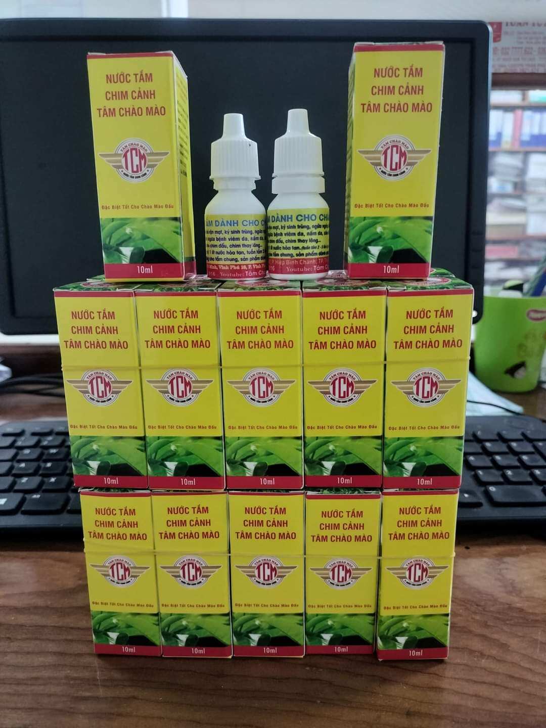 Nước tắm cho chim chào mào mua 10 lọ tặng kèm 1 lọ