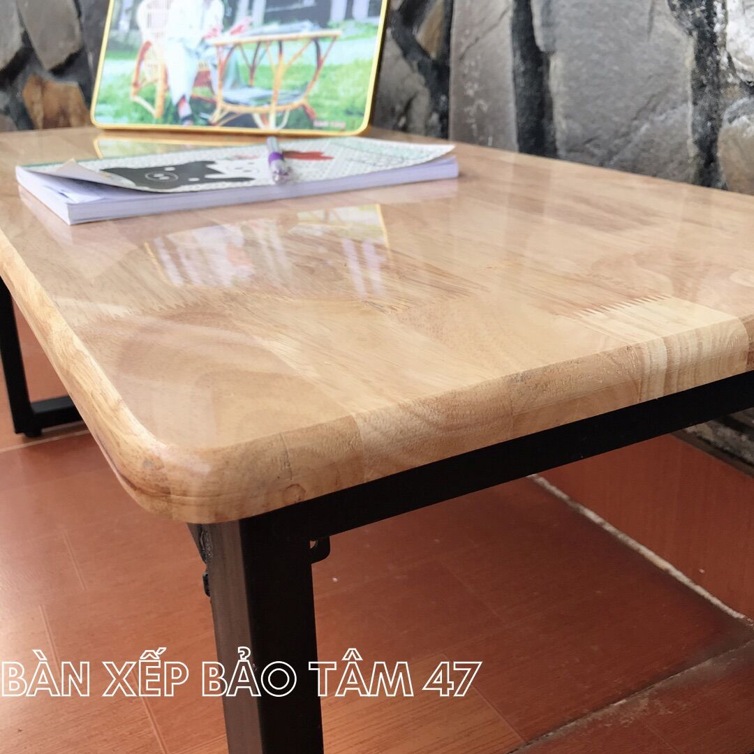 Bàn Gỗ ngồi bệt chân sắt ( R:40cm,D:80cm,C:32cm)