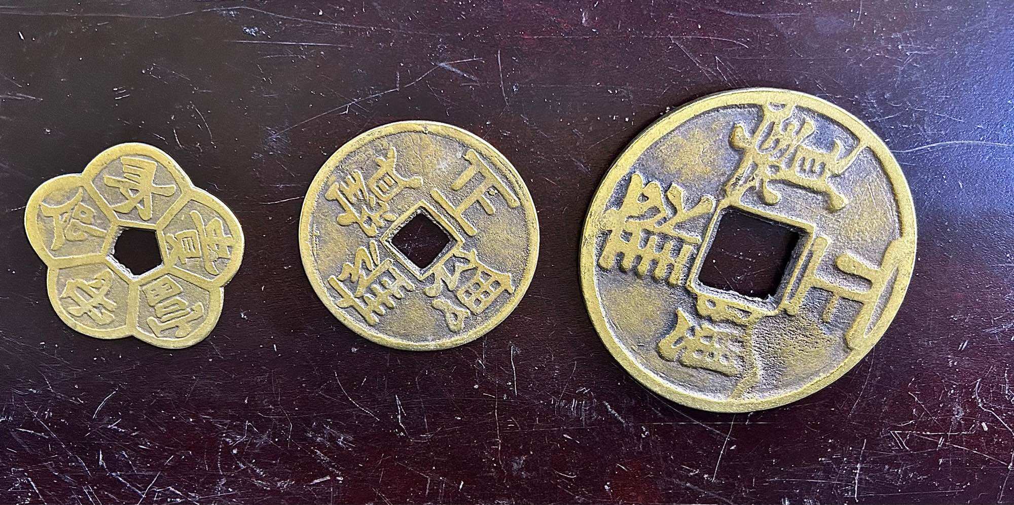 10 đồng xu bằng đồng - phong thuỷ - tài lộc may mắn