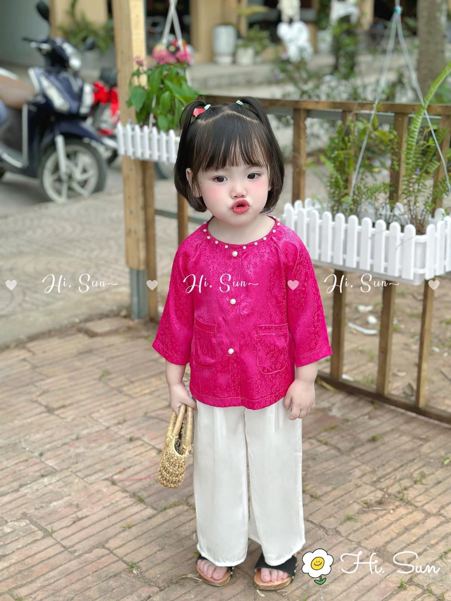 Bộ quần áo bà ba 3 màu cho bé gái