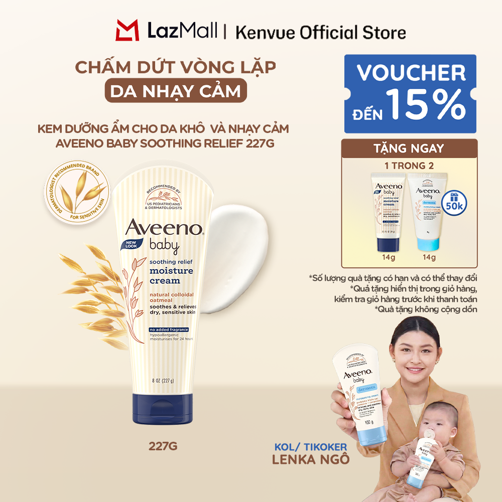 Kem dưỡng ẩm cho da khô và nhạy cảm Aveeno soothing relief 227g