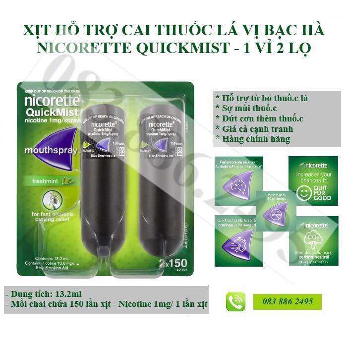 CAI THUỐ.C LÁ NICORETTE CÁC LOẠI HÀNG ÚC