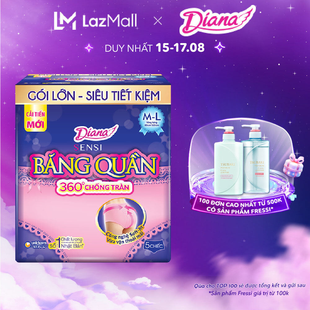 Băng vệ sinh Diana Sensi dạng quần size M-L gói 5 miếng