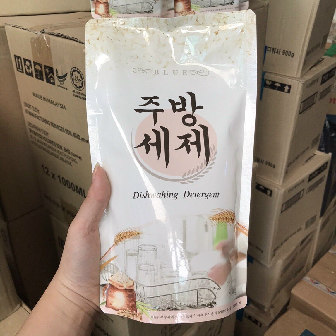 Nước rửa chén Tinh chất Gạo Blue 800ml