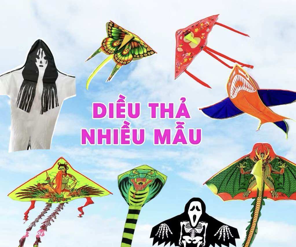 Diều thả cho bé mùa hè diều phụng hoàng siêu nhân cá mập