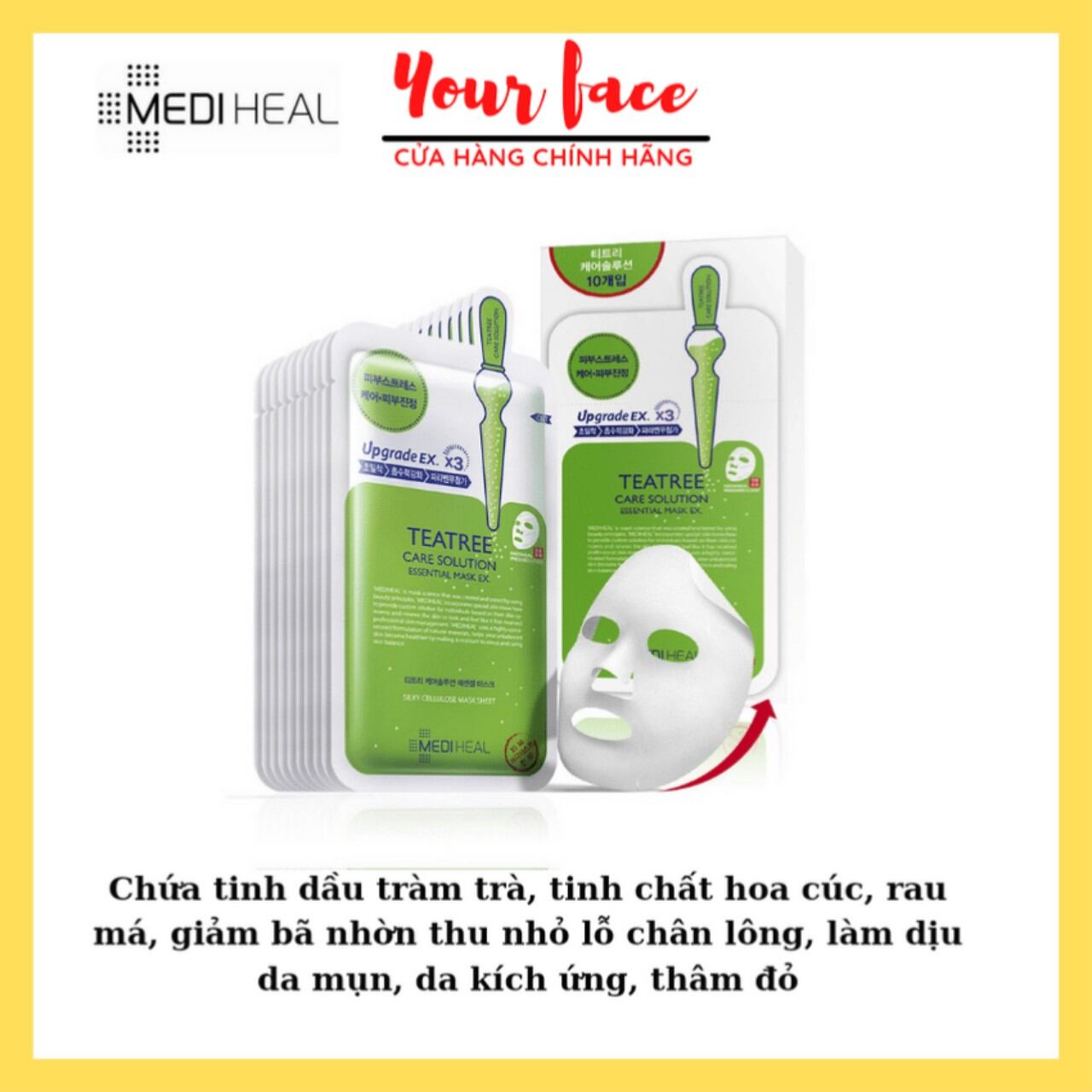 Mặt Nạ kiểm soát dầu giảm mụn Mediheal Teatree Care Solution Essential Mask Hàn Quốc - Chăm sóc da mụn