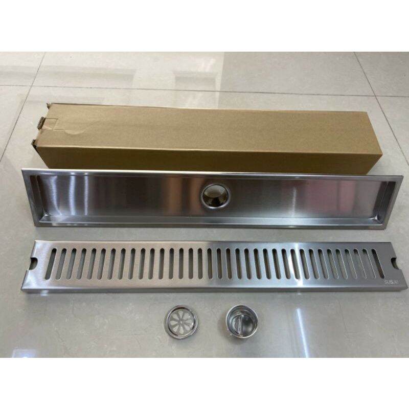 Ga thoát sàn dài 30 cm và 60 cm, rộng 10 cm lỗ thoát giữa , inox 304 cao cấp.