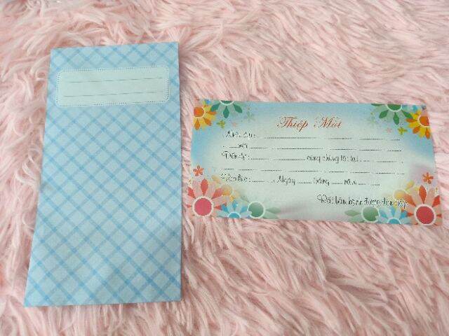 Thiệp mời lụa dài 10 cái