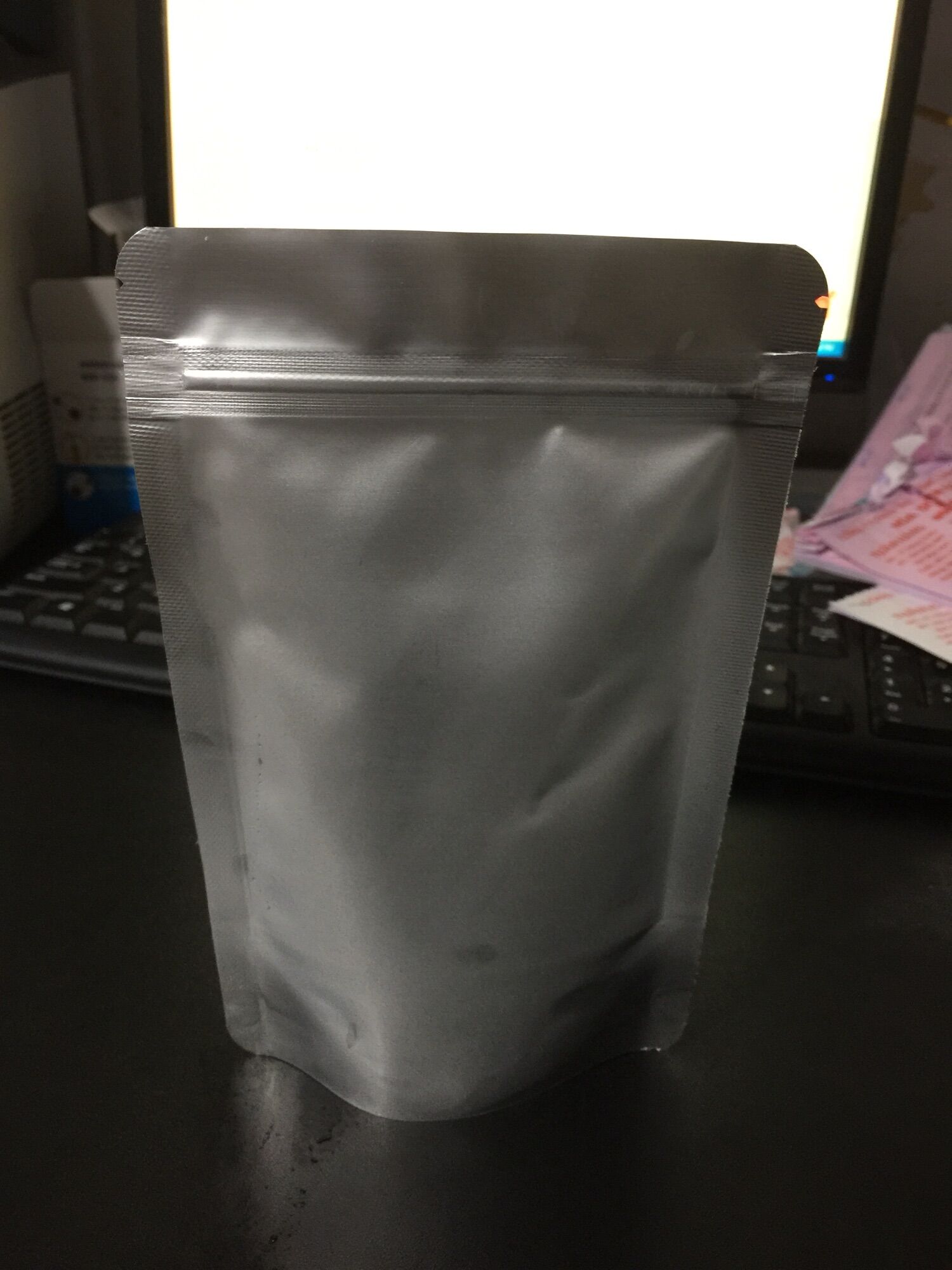 Túi zíp 2 mặt bạc đáy đứng