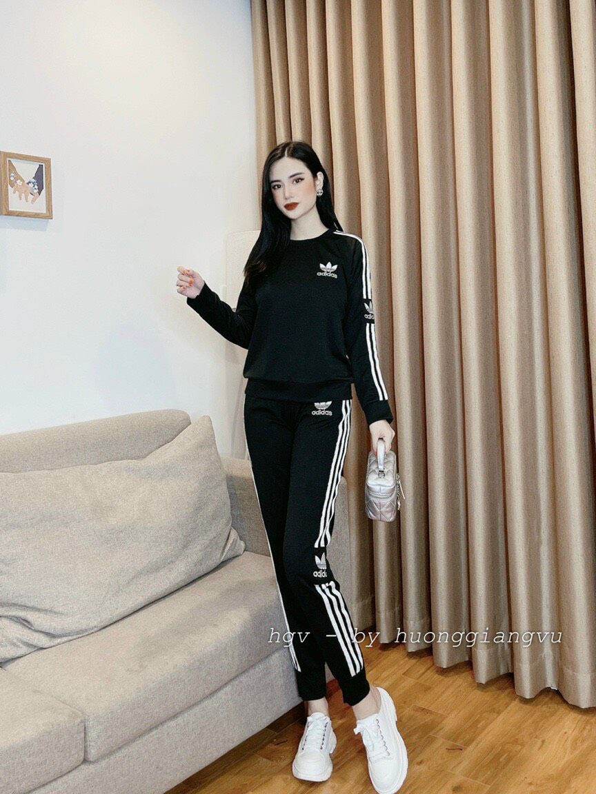 Bộ thể thao adidass nữ cổ tròn thu đông