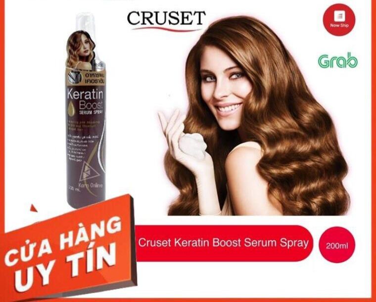 SERUM XỊT DƯỠNG TÓC CRUSET KERATIN SPRAY BOOTS THÁI LAN 200ML