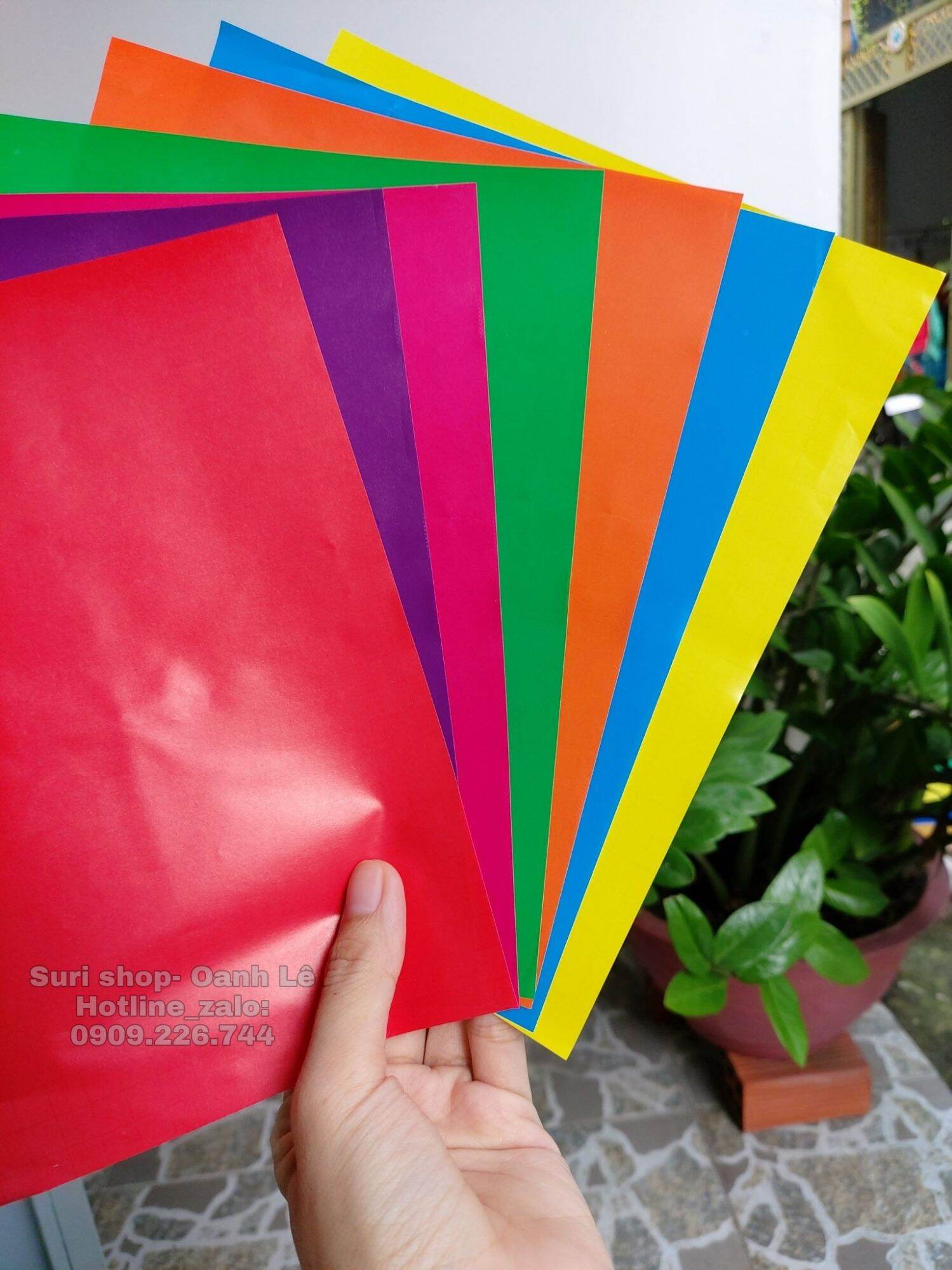 10 xấp thủ công 7 màu (70 tờ )không keo có kẻ ô khổ giấy A5