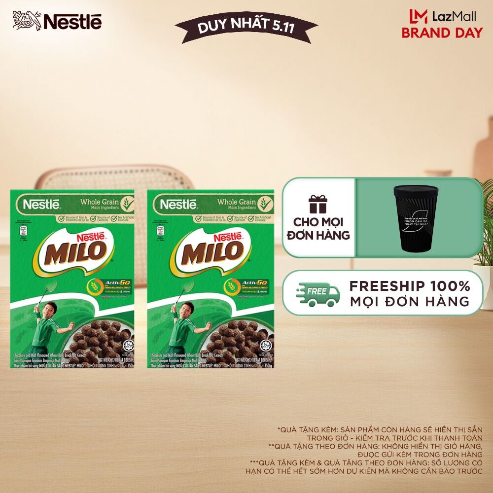[FREESHIP TOÀN QUỐC] Combo 2 hộp ngũ cốc ăn sáng MILO (Hộp 150g)