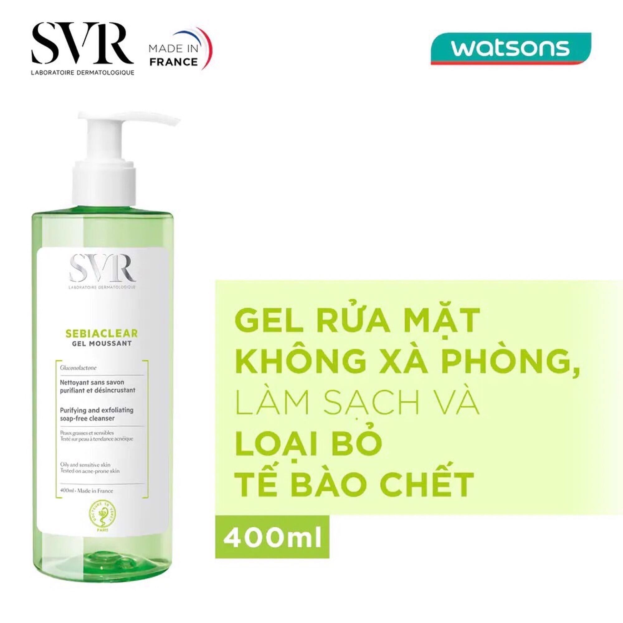 [Mã 88FMCGSALE1 giảm 10% đơn 250K] Sữa Rửa Mặt SVR Sebiaclear Gel Moussant 400ml