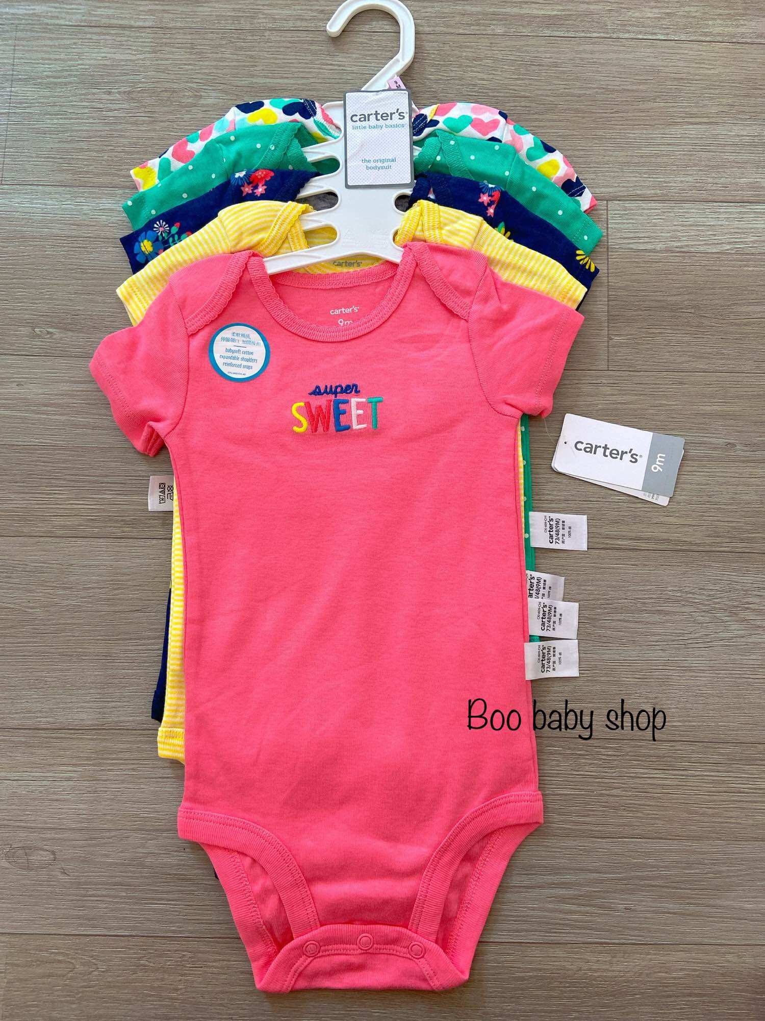 Set 5 bộ bodysuit bé gái 6-24m