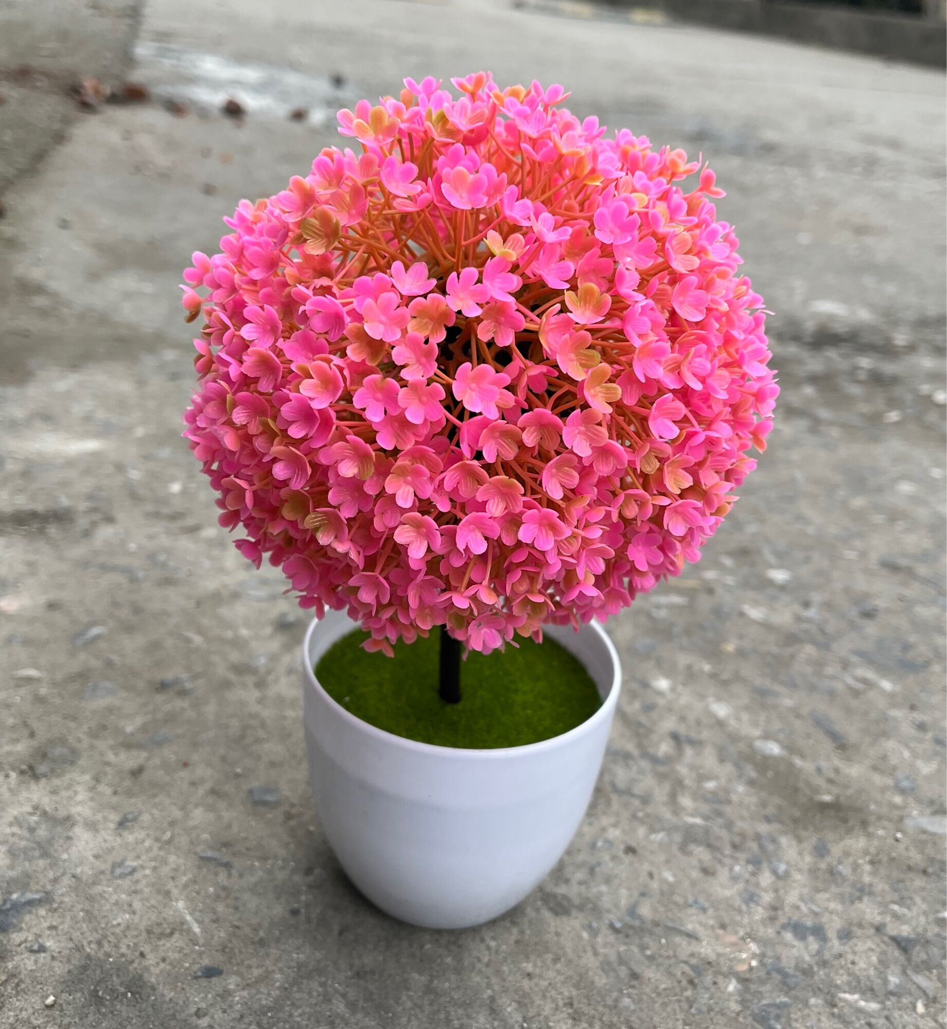 Chậu cây cẩm tú cầu để bàn trang trí  ( cây giả)