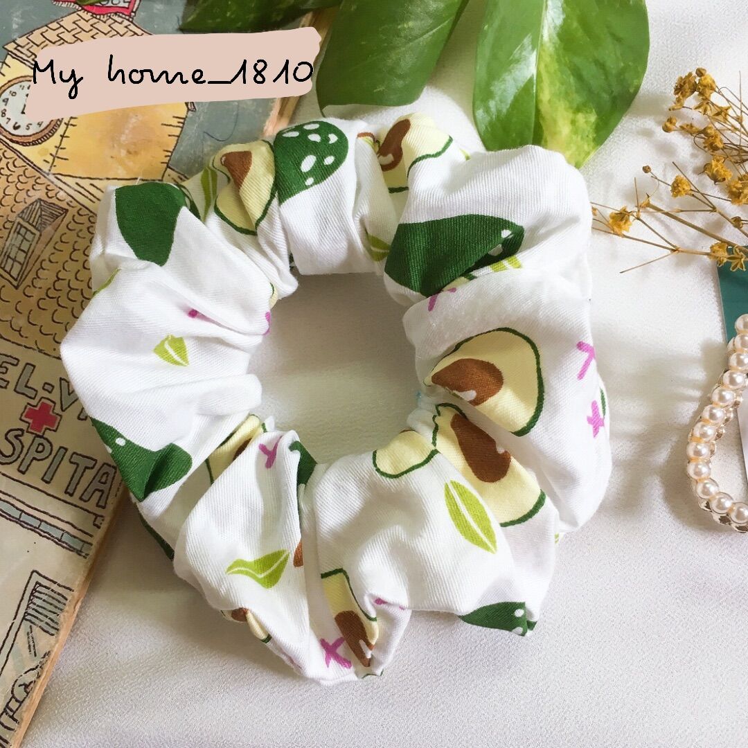Dây cột tóc scrunchies quả bơ dễ thương