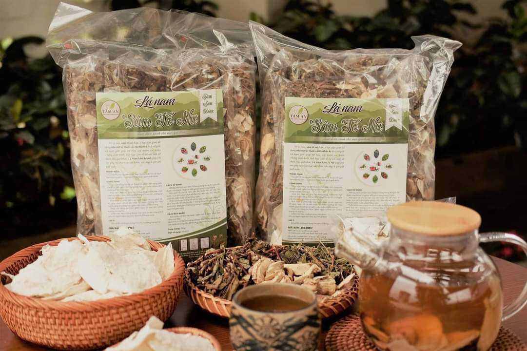 Trà Lá nam Sâm Tố Nữ (gồm Củ sâm tố nữ, nam dương sâm, diệp hà thủ ô, cúc mật)