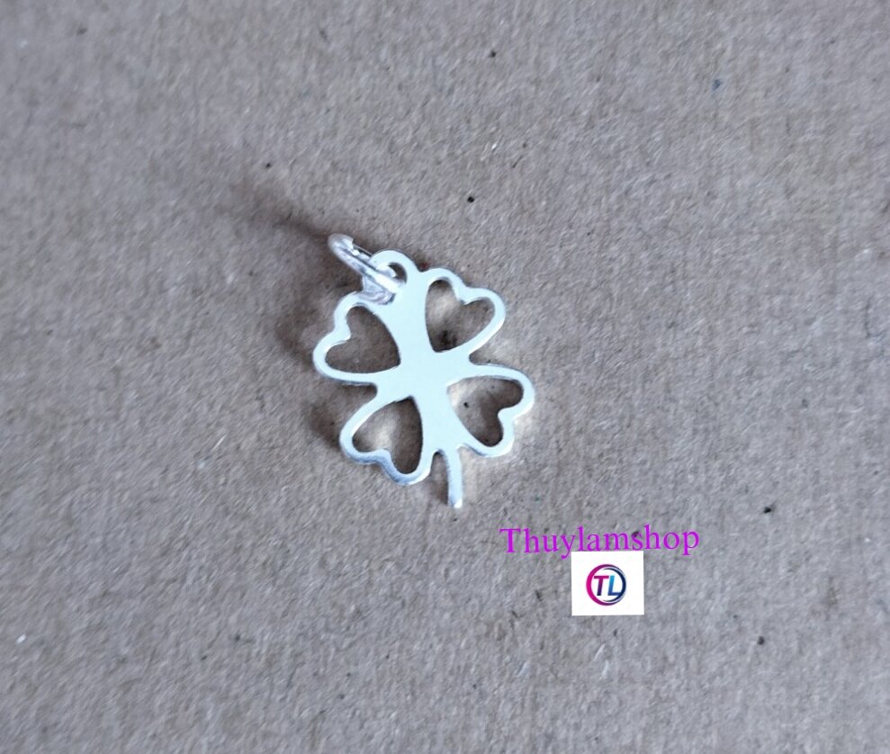 Charm cỏ 4 lá may mắn bạc 925 vĩnh viễn bảo hành
