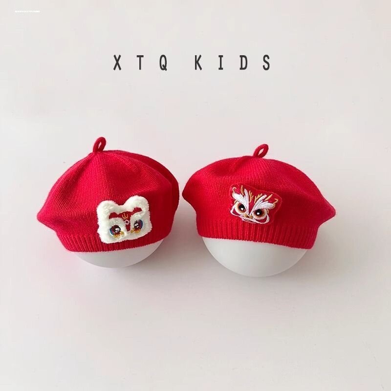 Mũ Trang Phục Trẻ Em Bằng Vải Cotton Mũ Trang Trí Beret Đỏ Mũ Đón Đầu Cho Bé Trai Và Bé Gái Mũ Trang