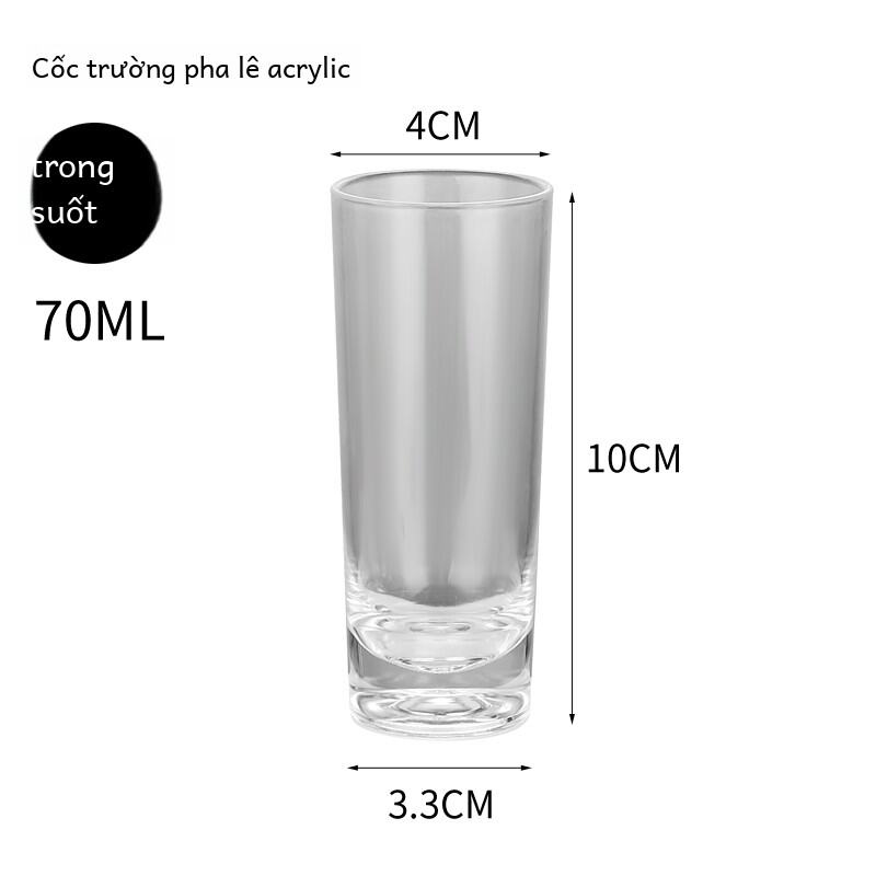 Acrylic Cao Chân Champagne Cốc Nhựa Whisky Thủy Tinh Bartending Bộ Bắn Thủy Tinh Rượu Vang Đỏ Thủy T