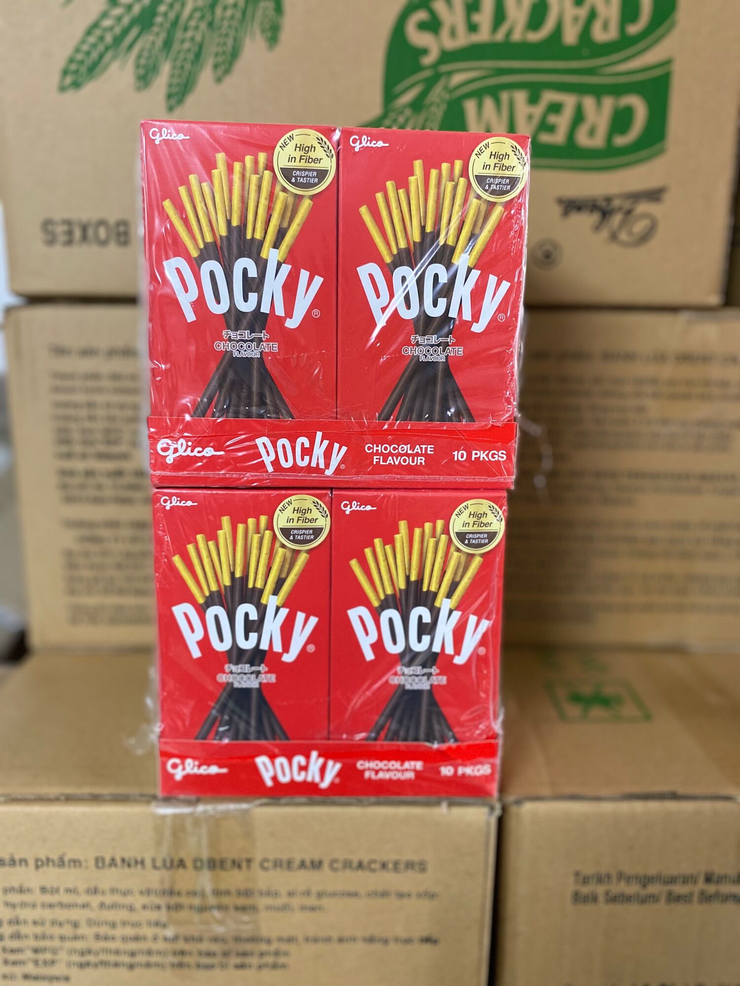 Bánh que phủ kem nhiều vị GLICO Pocky (Combo 10 hộp - 2 socola 2 dâu 2 cookie 2 matcha 2 double choco)
