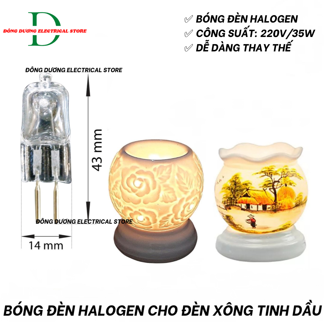 Bóng đèn halogen 220v/35w - đèn xông tinh dầu