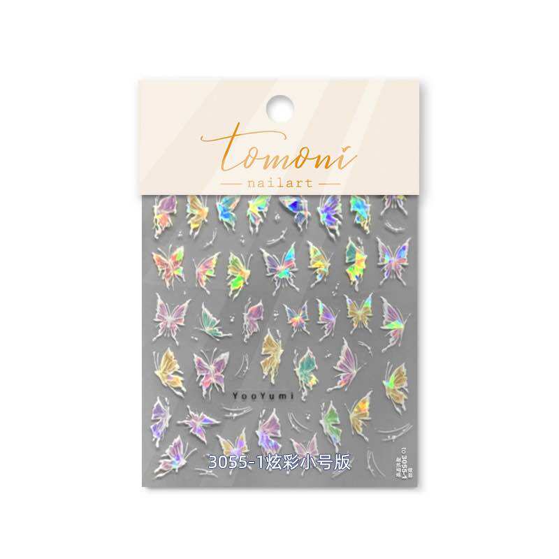 Sticker bướm dán móng tay lấp lánh siêu xinh