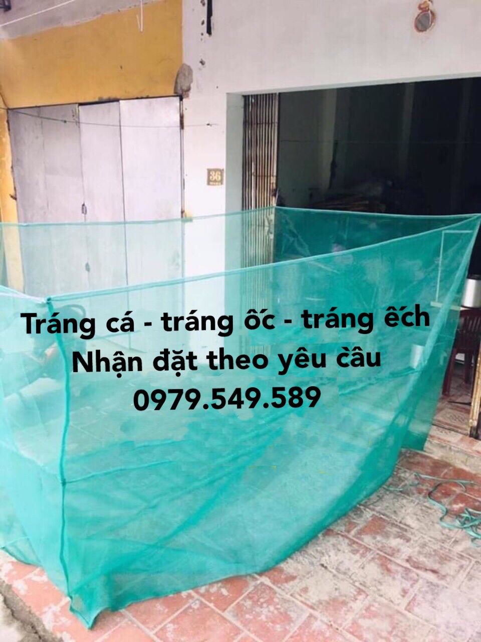 Tráng nuôi cá dài 3m rộng 2m cao 2m , mắt 2,5 ly