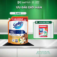 Nước lau sàn Sunlight BIOSHIELD Quế & Cam Bergamot Túi 3.4kg | Công nghệ BIOSHIELD | Ngăn côn trùng hiệu quả