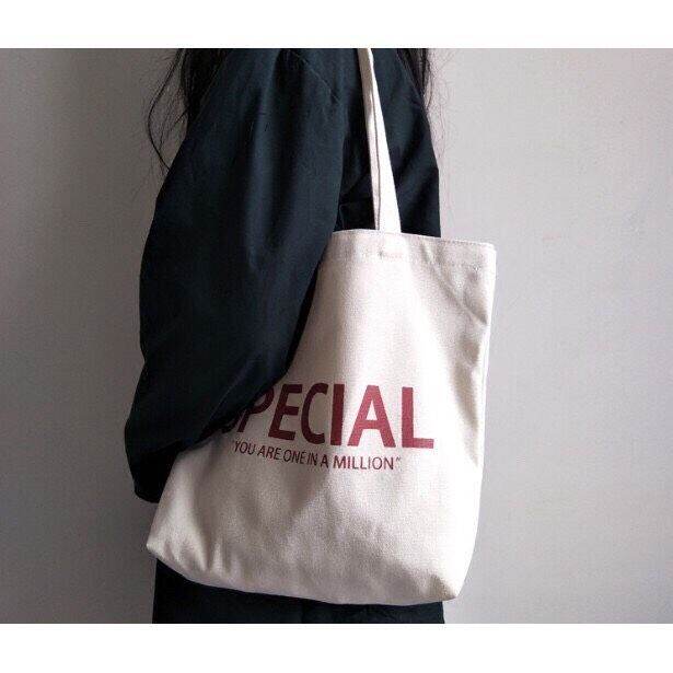 Túi tote vải canvas SPECIAL(Vừa A4, có khóa miệng)
