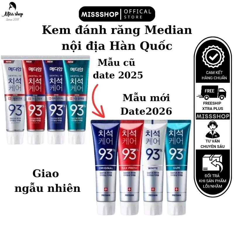 Kem đánh răng Median 93% NỘI ĐỊA Hàn Quốc
