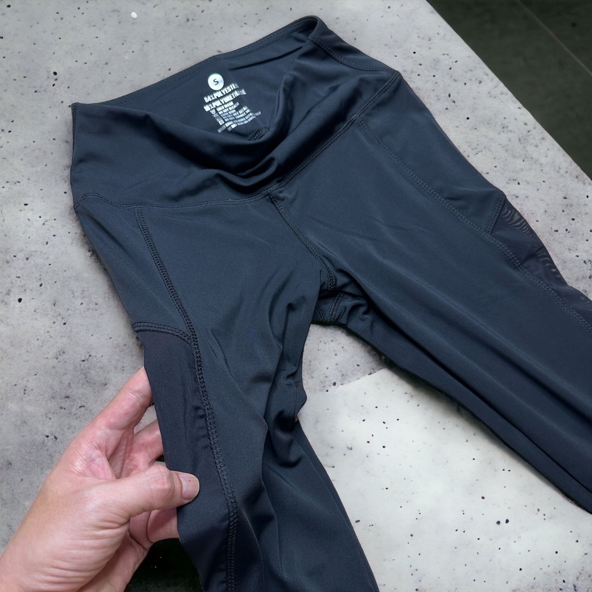 Quần legging nữ phối lưới