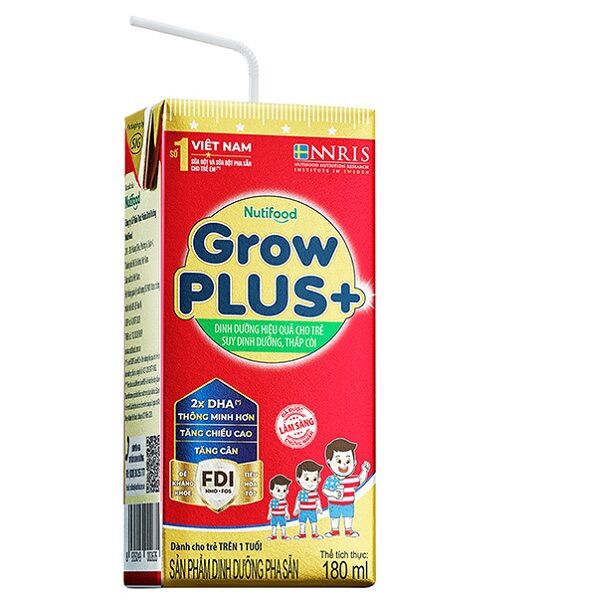 Sữa Pha Sẵn Nutifood Grow plus đỏ 180ml