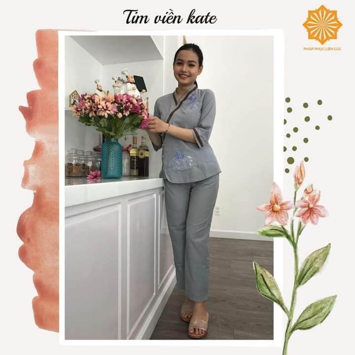 Đồ Lam Đi Chùa - Mẫu Kate Tim Viền
