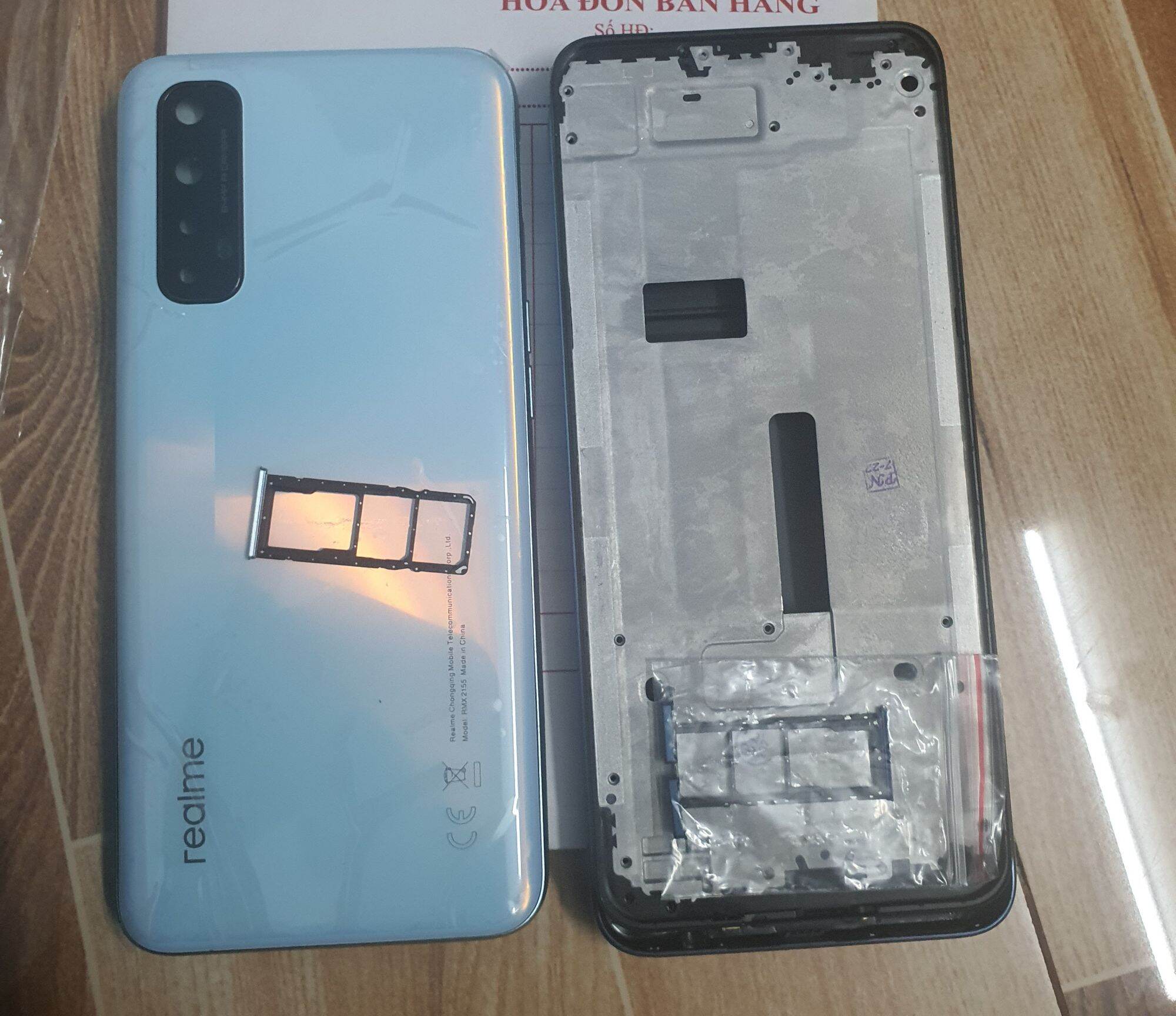 Vỏ realme 7 có khay sim kính camera bao test