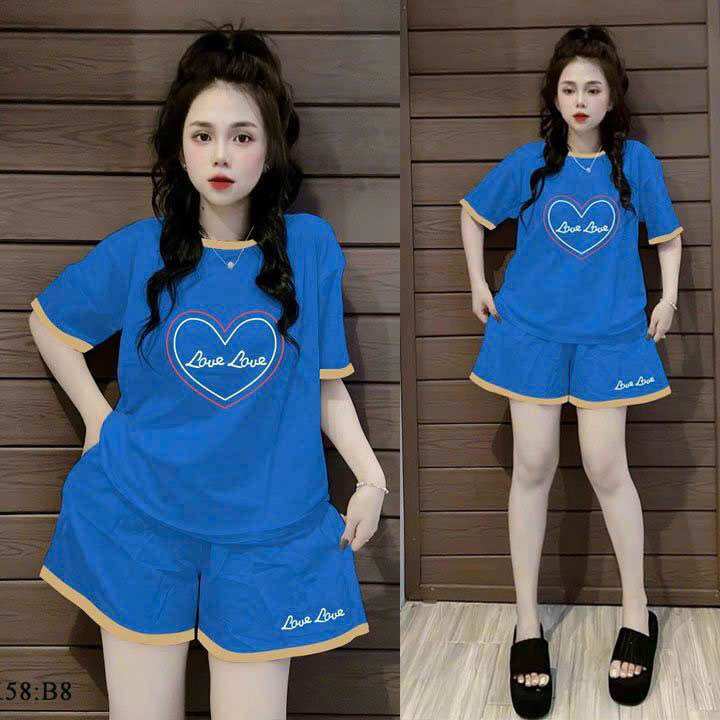 SÉT BỘ NỮ NGẮN THUN COTTON THÊU CAO CẤP