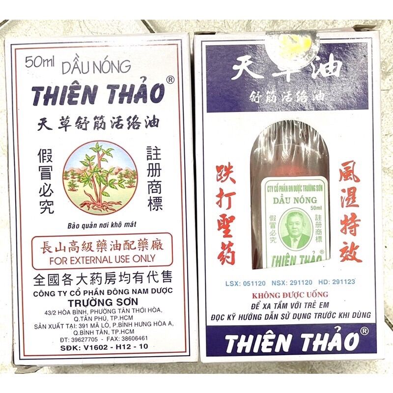 DẦU NÓNG THIÊN THẢO CHAI THUỶ TINH 50ML
