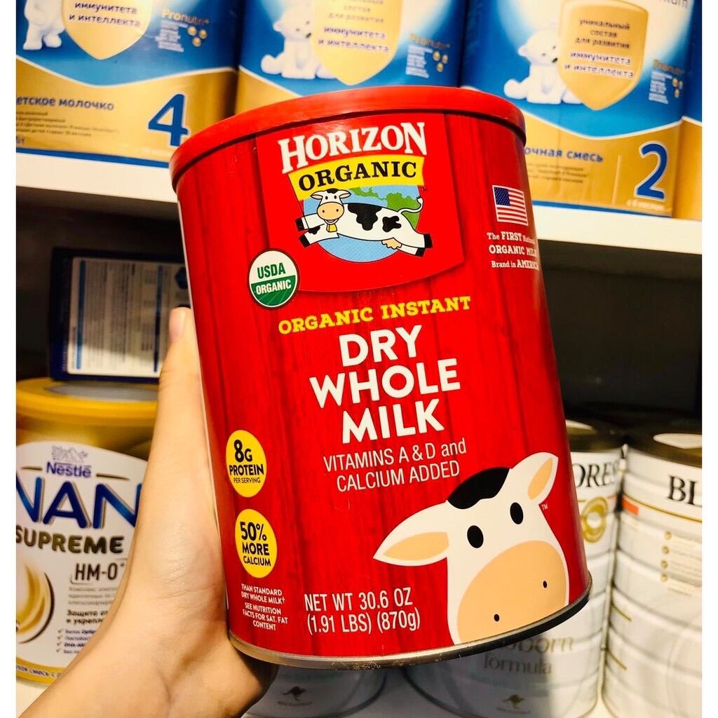 Sữa Horizon Organic Dry Whole Milk - Sữa tươi dạng bột hữu cơ Organic Horizon 870gr