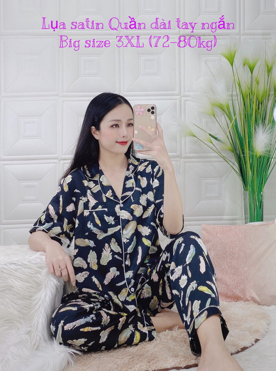 Bộ lụa satin trung niên qdtn big size 3xl_dưới 80kg